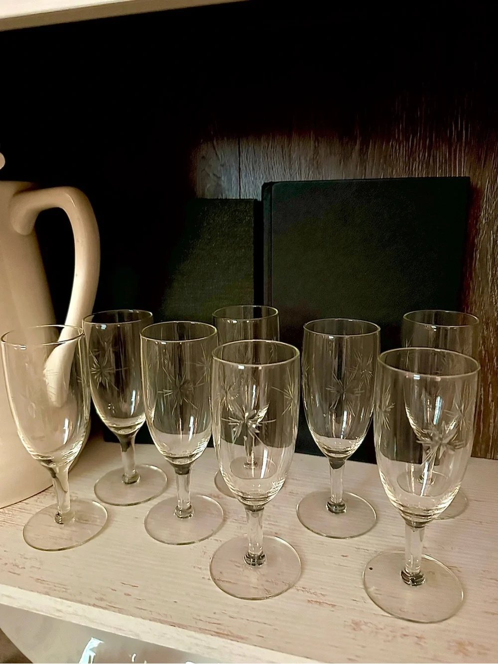 Vintage Susquehanna Six Point Star Sherry Glasses - MCM - Set of 8
